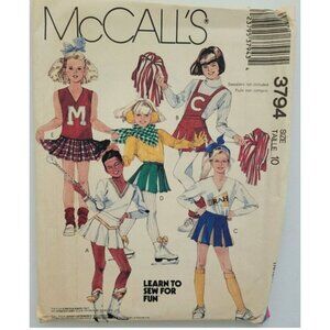 McCalls 3794 Sewing Pattern Size 14 Girls Skirt Top Set Cheerleader Retro UNCUT